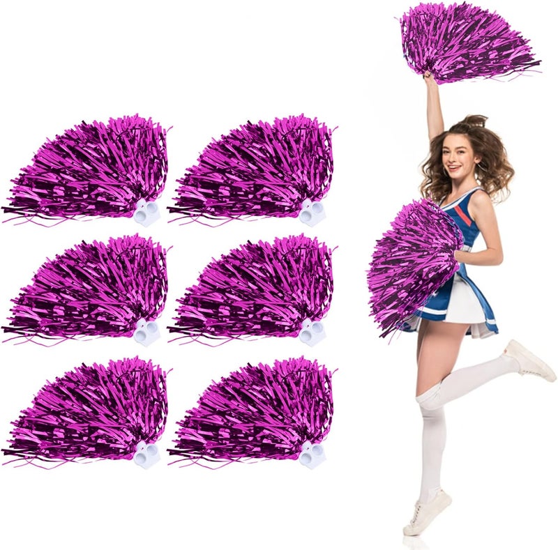 woobles Cheerleading Poms, Lightweight Cheerleader Pom Poms for Night Cheer Sports Party Dance(Rose Red) - Image 1